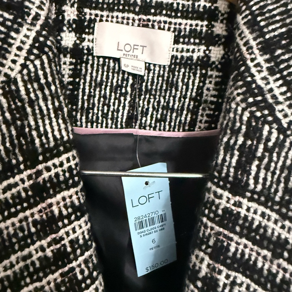 LOFT Black and White Checkered Blazer - Picture 2 of 2